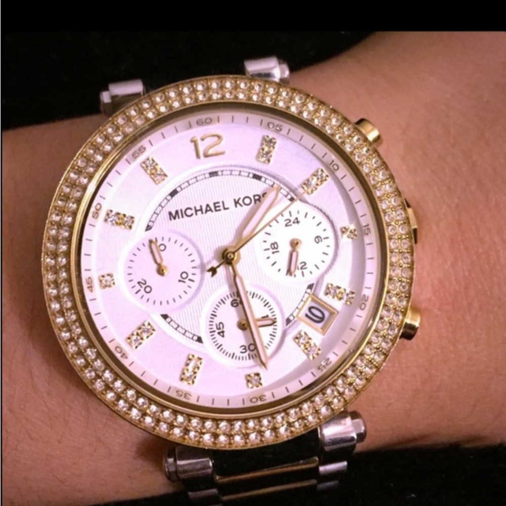 Michael Kors two-tone "Parker" Watch with case